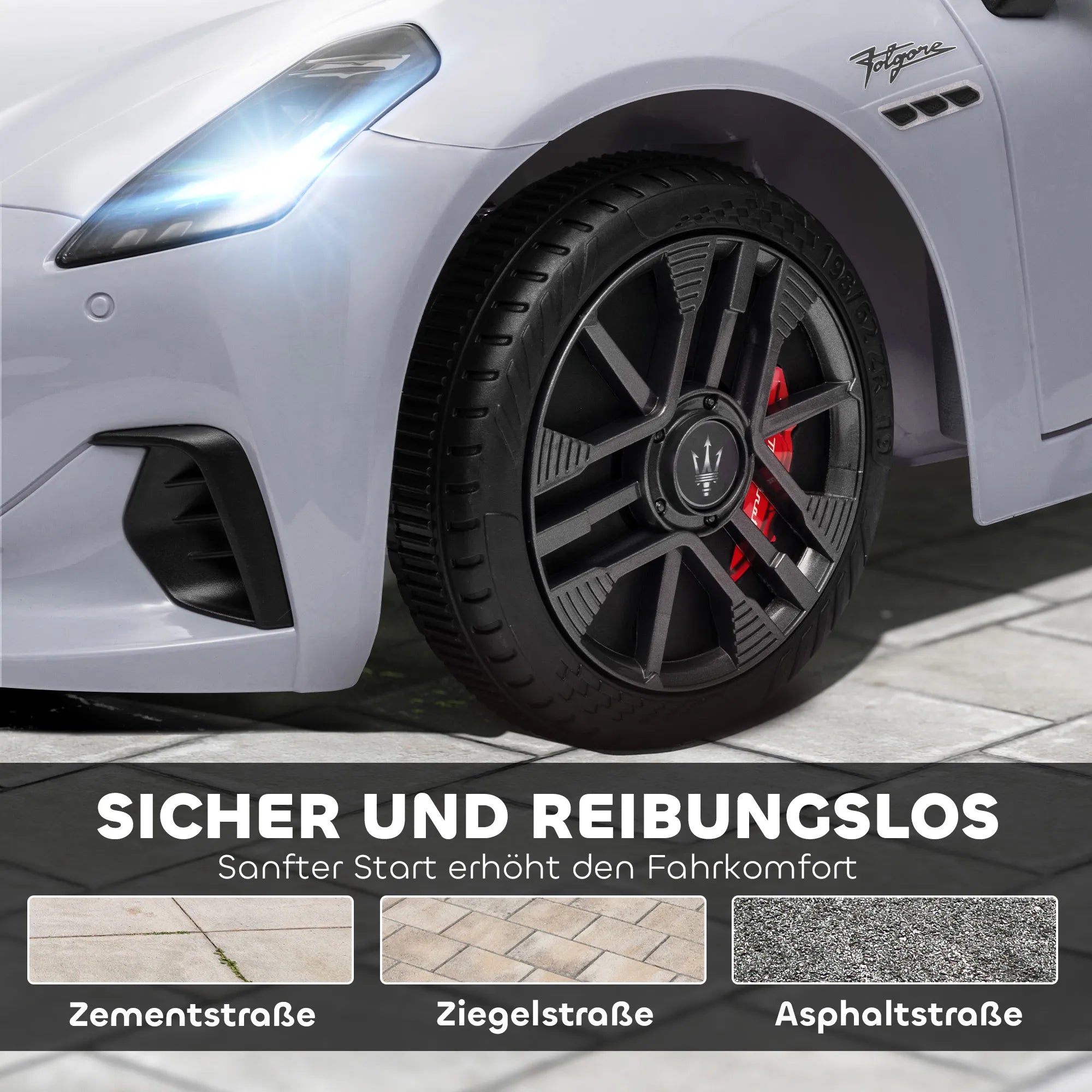 Vaikiškas elektromobilis Maserati Gran Turismo, 3–5 metų vaikams, pilkas