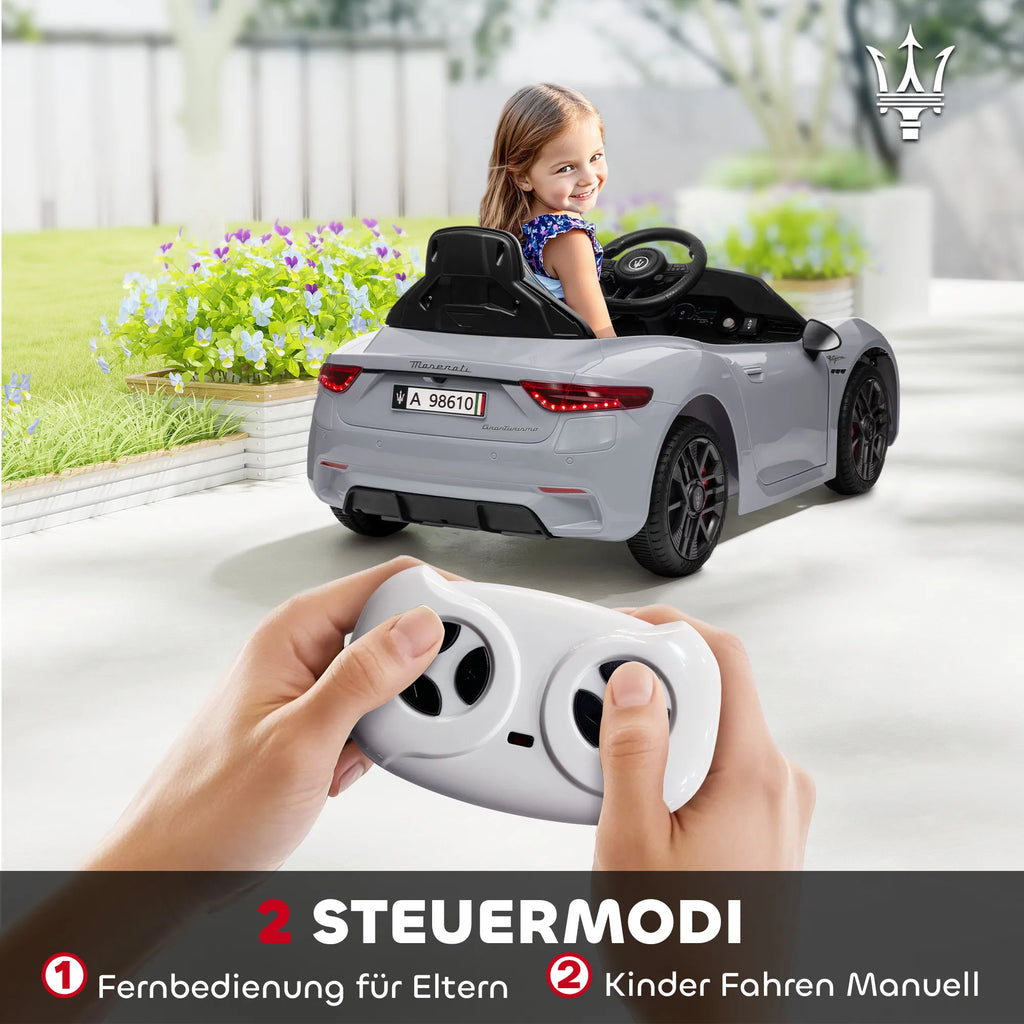 Vaikiškas elektromobilis Maserati Gran Turismo, 3–5 metų vaikams, pilkas