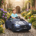 Vaikiškas elektromobilis Mercedes 3–6 metų vaikams, pilkos spalvos 12V