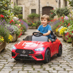 Vaikiškas elektromobilis Mercedes, 3–6 metų vaikams, raudonas 12V