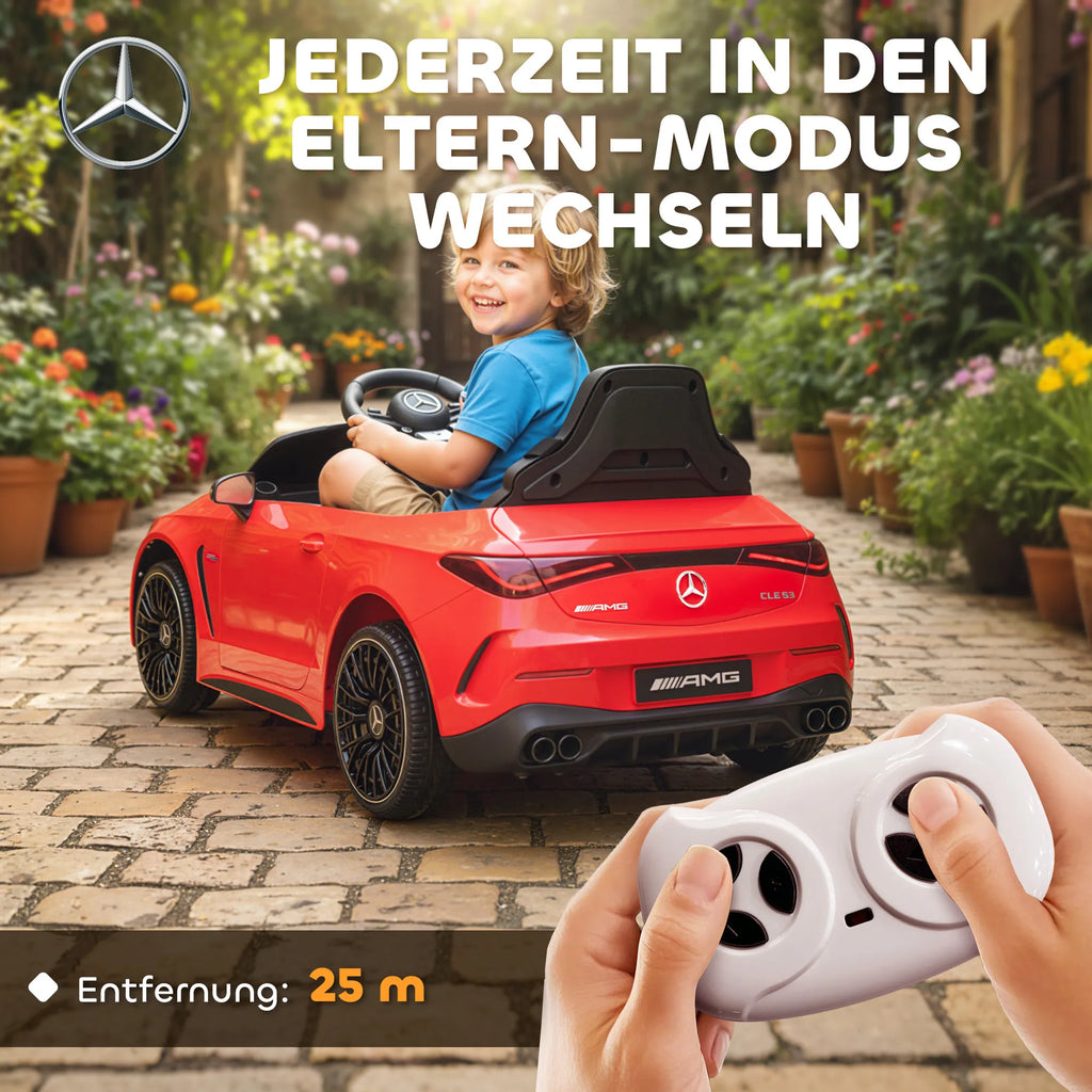 Vaikiškas elektromobilis Mercedes, 3–6 metų vaikams, raudonas 12V