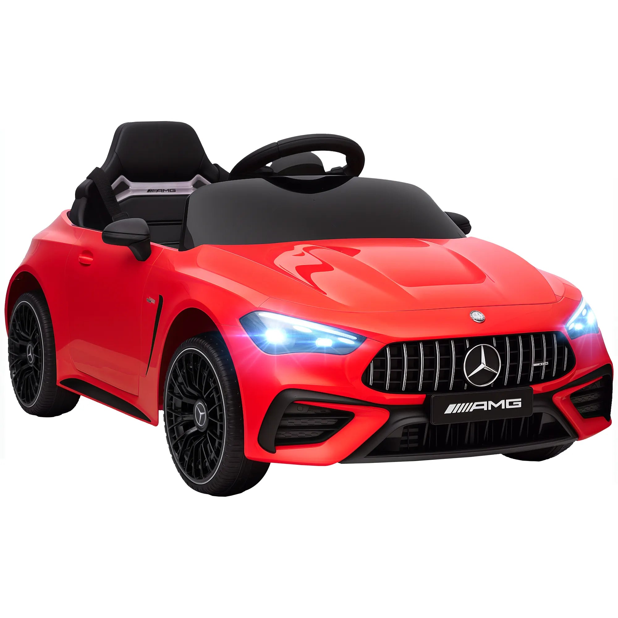 Vaikiškas elektromobilis Mercedes, 3–6 metų vaikams, raudonas 12V