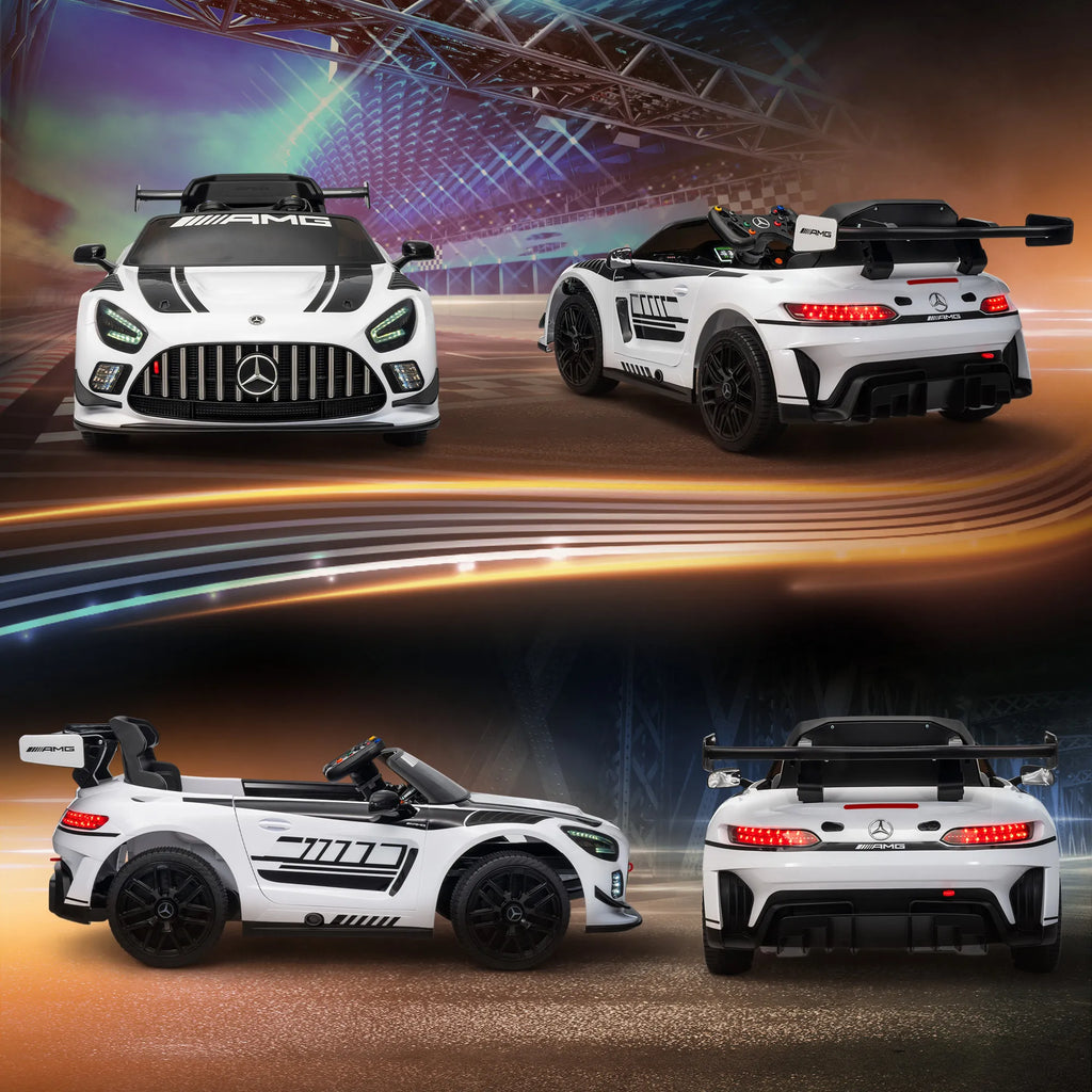 Vaikiškas elektromobilis Mercedes-AMG, 12V, 3–8 metų vaikams, baltas