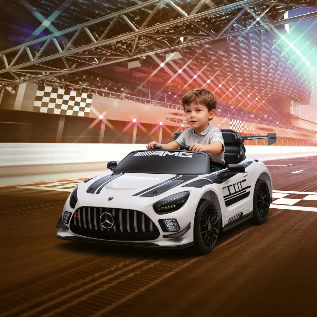 Vaikiškas elektromobilis Mercedes-AMG, 12V, 3–8 metų vaikams, baltas