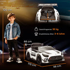 Vaikiškas elektromobilis Mercedes-AMG, 12V, 3–8 metų vaikams, baltas