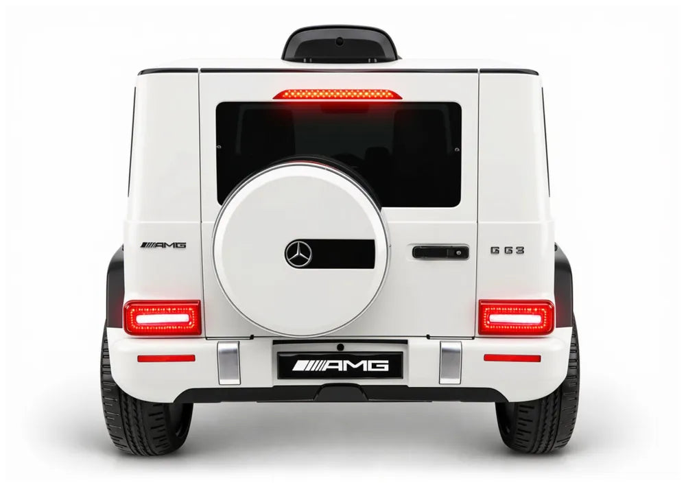 Vaikiškas elektromobilis Mercedes-AMG G63, 12 V, 2 greičiai, baltas