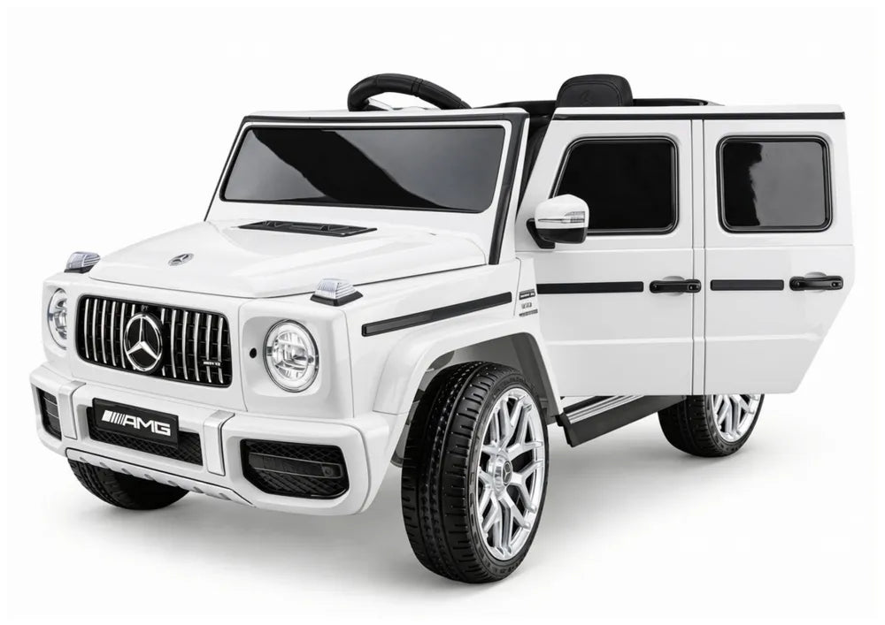 Vaikiškas elektromobilis Mercedes-AMG G63, 12 V, 2 greičiai, baltas