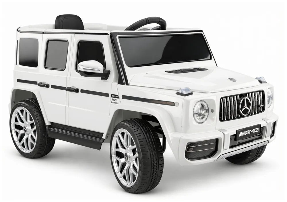 Vaikiškas elektromobilis Mercedes-AMG G63, 12 V, 2 greičiai, baltas