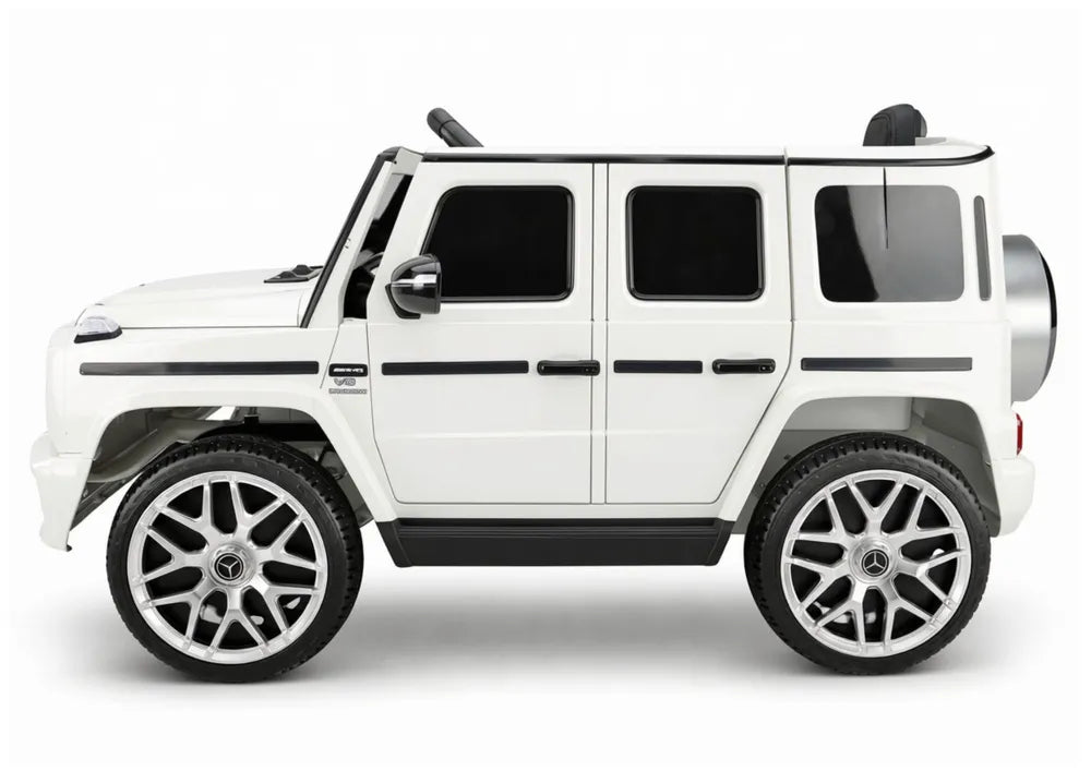 Vaikiškas elektromobilis Mercedes-AMG G63, 12 V, 2 greičiai, baltas