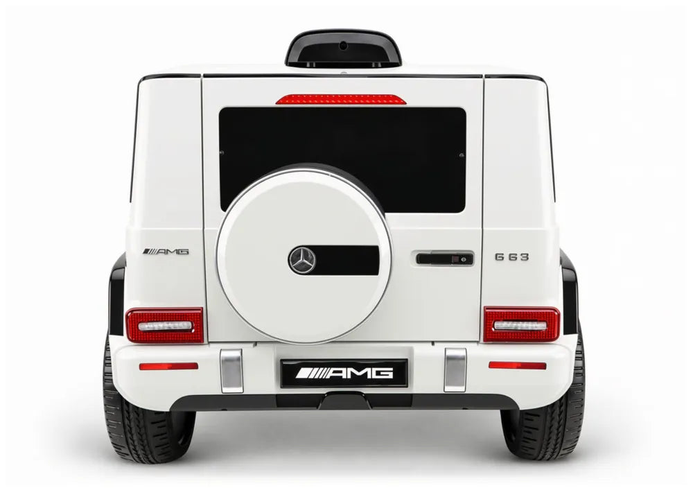 Vaikiškas elektromobilis Mercedes-AMG G63, 12 V, 2 greičiai, baltas