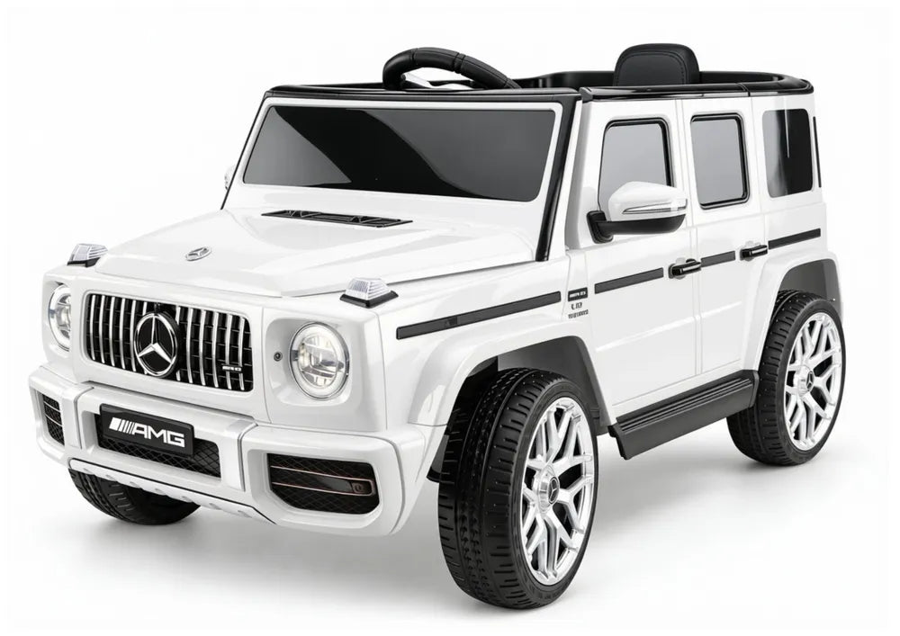 Vaikiškas elektromobilis Mercedes-AMG G63, 12 V, 2 greičiai, baltas
