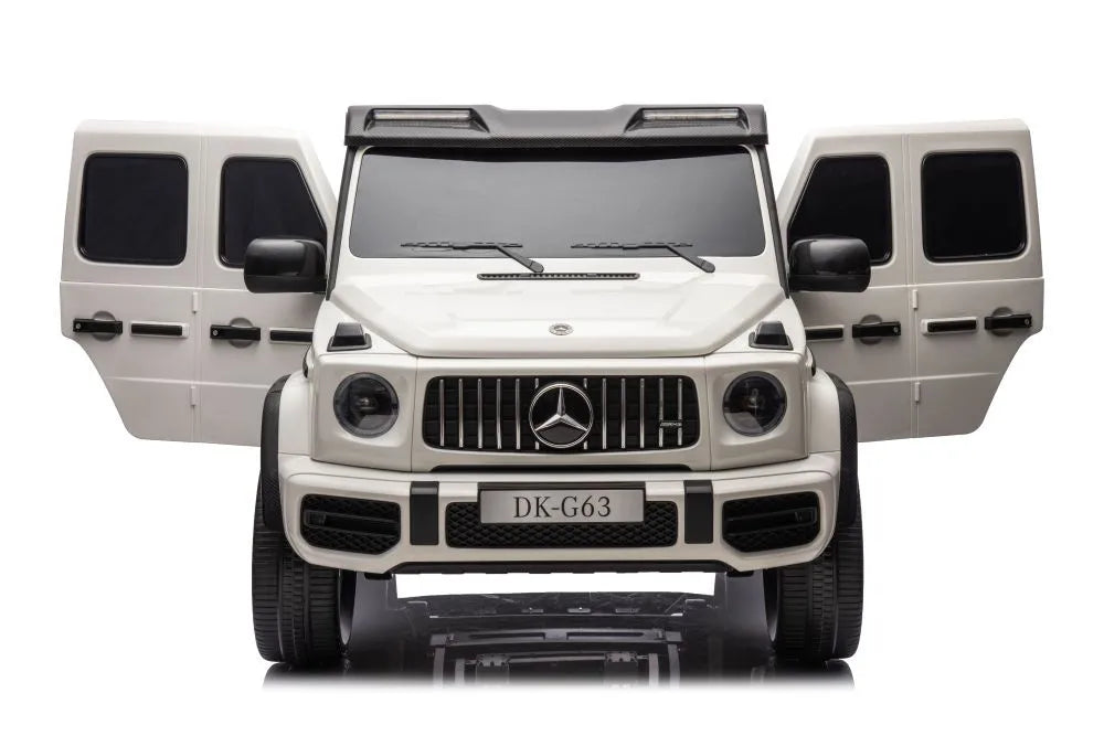 Vaikiškas elektromobilis Mercedes-AMG G63, 24 V, 4x200W, su minkšta sėdyne ir EVA ratais, baltas