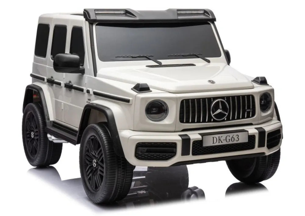 Vaikiškas elektromobilis Mercedes-AMG G63, 24 V, 4x200W, su minkšta sėdyne ir EVA ratais, baltas