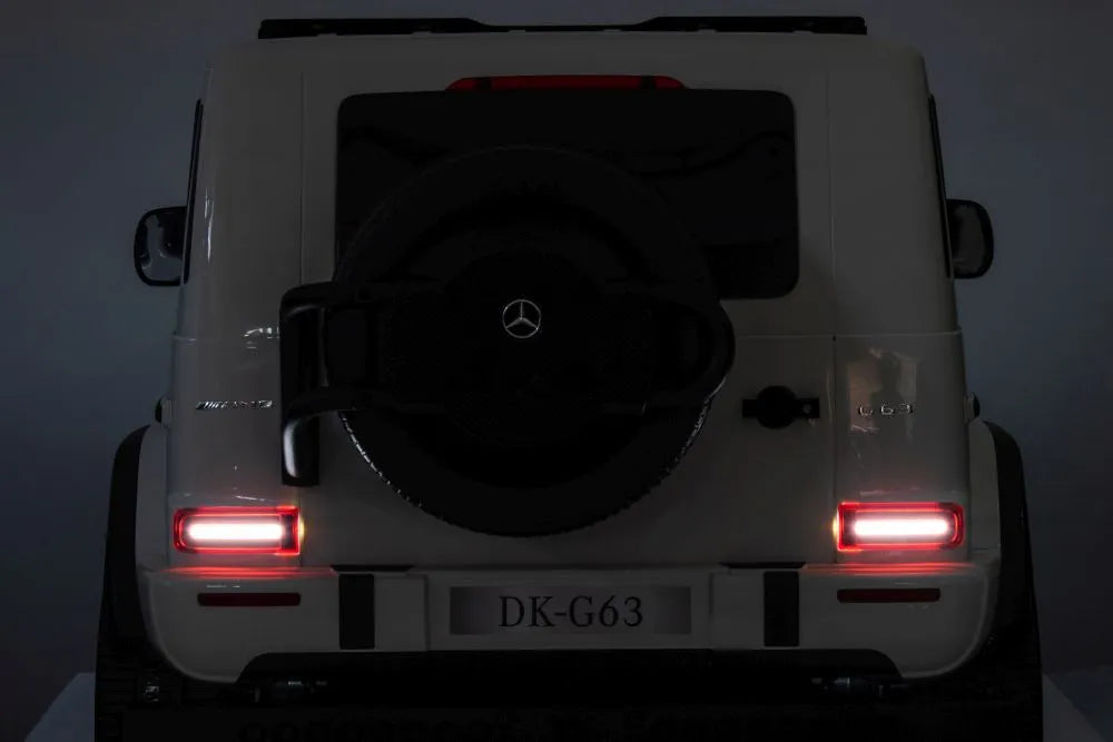 Vaikiškas elektromobilis Mercedes-AMG G63, 24 V, 4x200W, su minkšta sėdyne ir EVA ratais, baltas