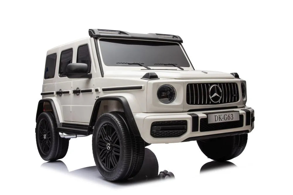 Vaikiškas elektromobilis Mercedes-AMG G63, 24 V, 4x200W, su minkšta sėdyne ir EVA ratais, baltas