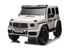 Vaikiškas elektromobilis Mercedes-AMG G63, 24 V, 4x200W, su minkšta sėdyne ir EVA ratais, baltas
