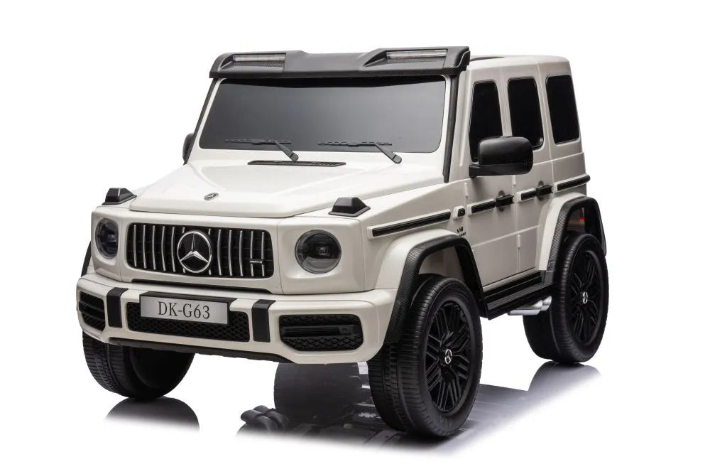 Vaikiškas elektromobilis Mercedes-AMG G63, 24 V, 4x200W, su minkšta sėdyne ir EVA ratais, baltas