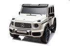 Vaikiškas elektromobilis Mercedes-AMG G63, 24 V, 4x200W, su minkšta sėdyne ir EVA ratais, baltas
