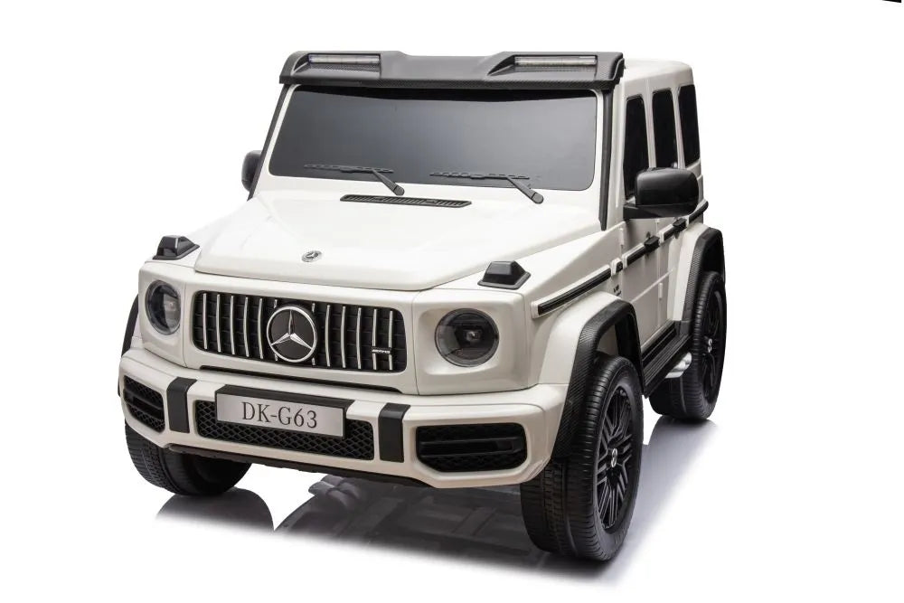 Vaikiškas elektromobilis Mercedes-AMG G63, 24 V, 4x200W, su minkšta sėdyne ir EVA ratais, baltas