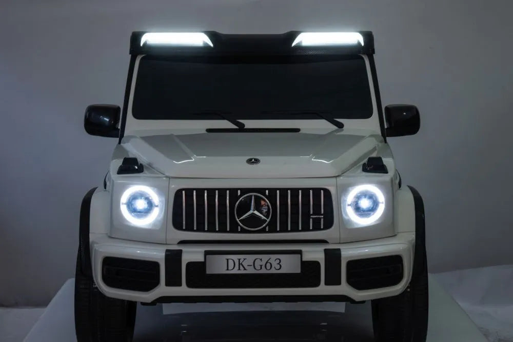 Vaikiškas elektromobilis Mercedes-AMG G63, 24 V, 4x200W, su minkšta sėdyne ir EVA ratais, baltas