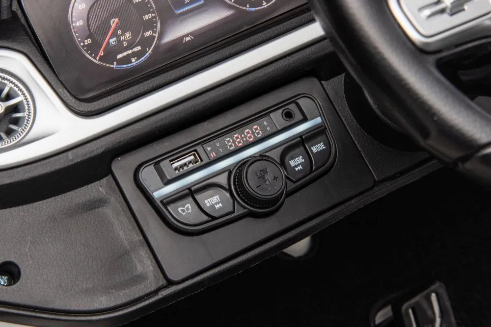 Vaikiškas elektromobilis Mercedes-AMG G63, 24 V, 4x200W, su minkšta sėdyne ir EVA ratais, baltas