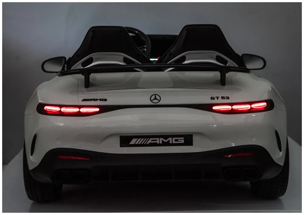 Vaikiškas elektromobilis Mercedes-AMG GT63, 24 V, 2 sėdimos vietos, baltas