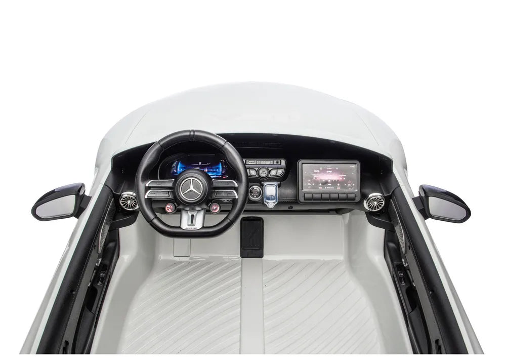 Vaikiškas elektromobilis Mercedes-AMG GT63, 24 V, 2 sėdimos vietos, baltas