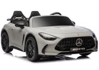 Vaikiškas elektromobilis Mercedes-AMG GT63, 24 V, 4x200W, su odine sėdyne ir EVA ratais, šviesiai pilkas