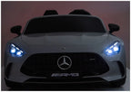 Vaikiškas elektromobilis Mercedes-AMG GT63, 24 V, 4x200W, su odine sėdyne ir EVA ratais, šviesiai pilkas