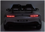 Vaikiškas elektromobilis Mercedes-AMG GT63, 24 V, 4x200W, su odine sėdyne ir EVA ratais, šviesiai pilkas