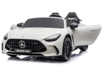Vaikiškas elektromobilis Mercedes-AMG GT63, 24 V, odinė sėdynė, EVA ratai, baltas