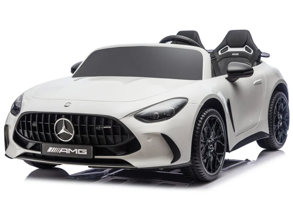 Vaikiškas elektromobilis Mercedes-AMG GT63, 24 V, odinė sėdynė, EVA ratai, baltas