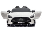 Vaikiškas elektromobilis Mercedes-AMG GT63, 24 V, odinė sėdynė, EVA ratai, baltas