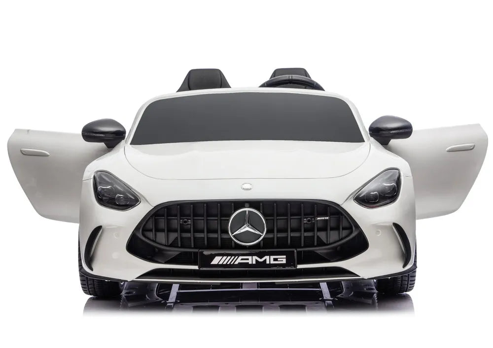 Vaikiškas elektromobilis Mercedes-AMG GT63, 24 V, odinė sėdynė, EVA ratai, baltas