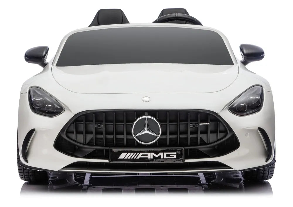 Vaikiškas elektromobilis Mercedes-AMG GT63, 24 V, odinė sėdynė, EVA ratai, baltas