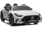 Vaikiškas elektromobilis Mercedes-AMG GT63, 24 V, odinė sėdynė, EVA ratai, baltas