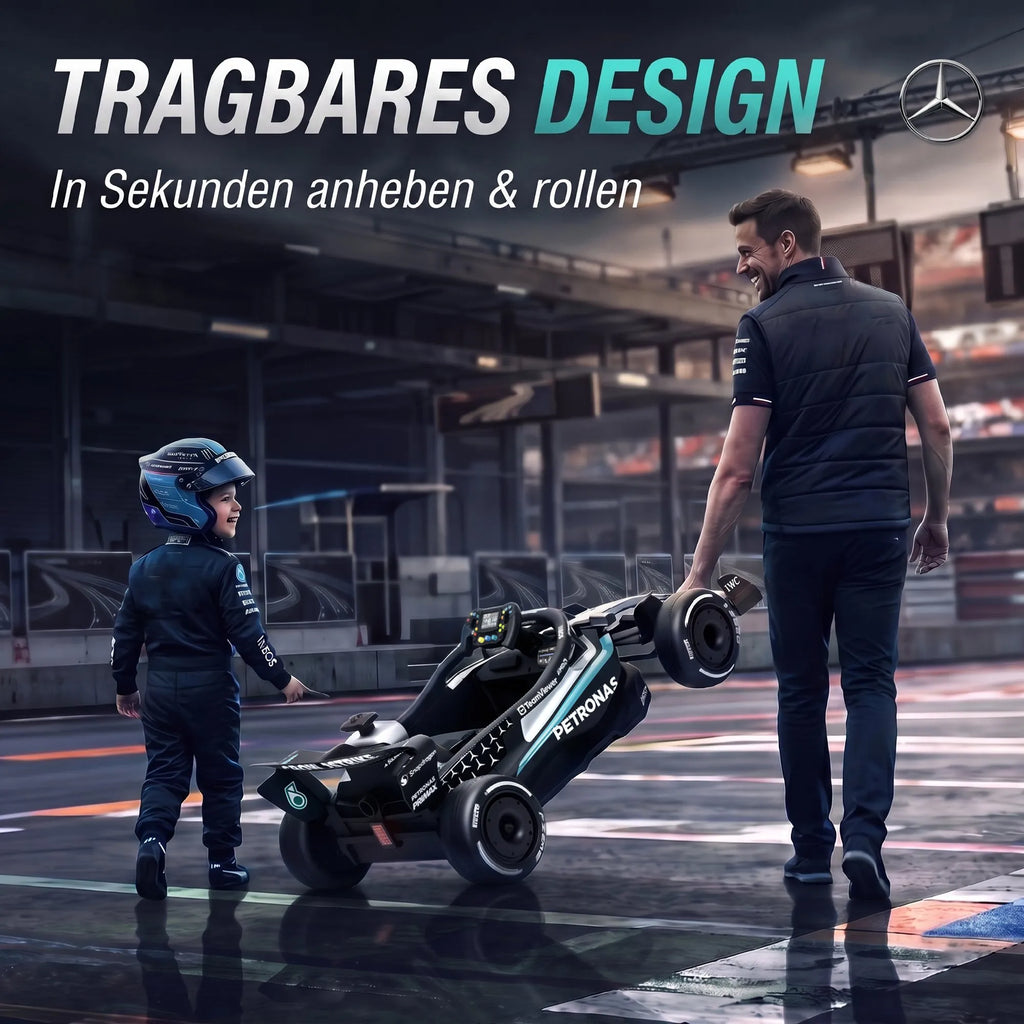 Vaikiškas elektromobilis Mercedes-AMG PETRONAS F1 Go-Kart, 12 V, su ličio baterija