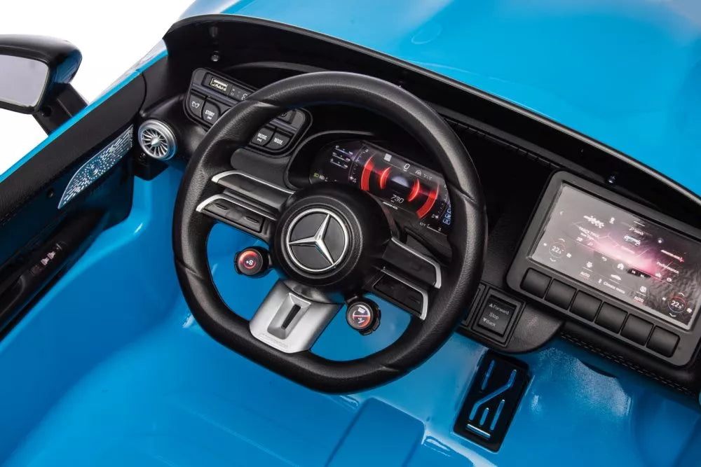 Vaikiškas elektromobilis Mercedes AMG SL63, 24 V, 2 × 200 W, mėlynas