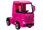 Vaikiškas elektromobilis Mercedes-Benz Actros, 12 V, 4x45W, 30 kg apkrova, rožinis
