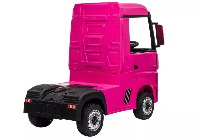 Vaikiškas elektromobilis Mercedes-Benz Actros, 12 V, 4x45W, 30 kg apkrova, rožinis