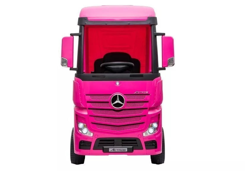 Vaikiškas elektromobilis Mercedes-Benz Actros, 12 V, 4x45W, 30 kg apkrova, rožinis