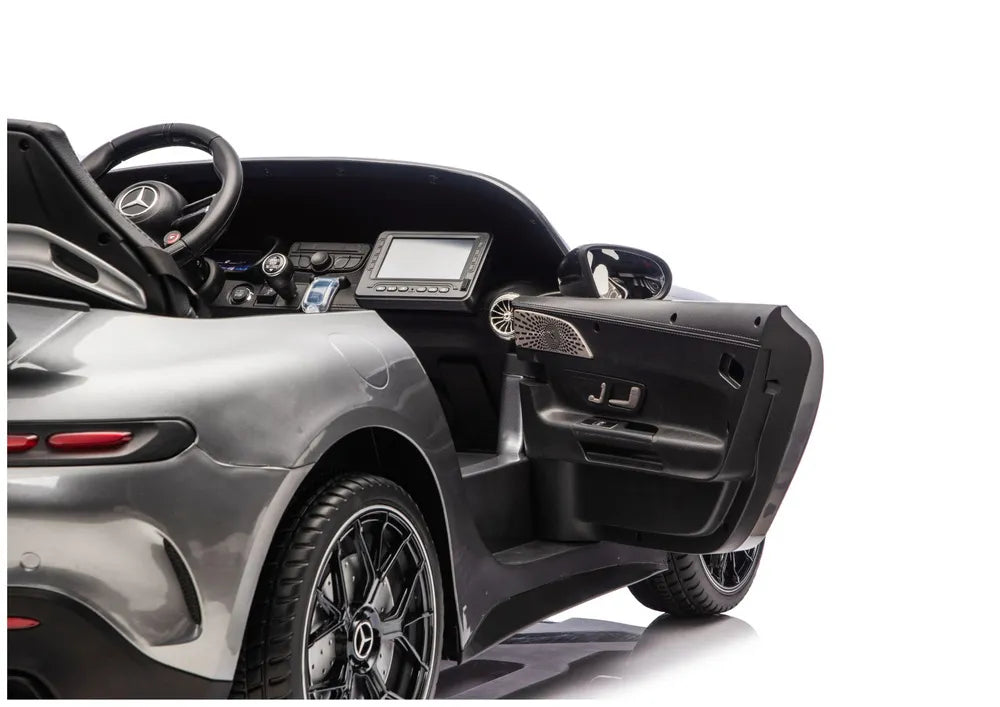 Vaikiškas elektromobilis Mercedes-Benz AMG GT, 24 V, 4x200W, pilkas