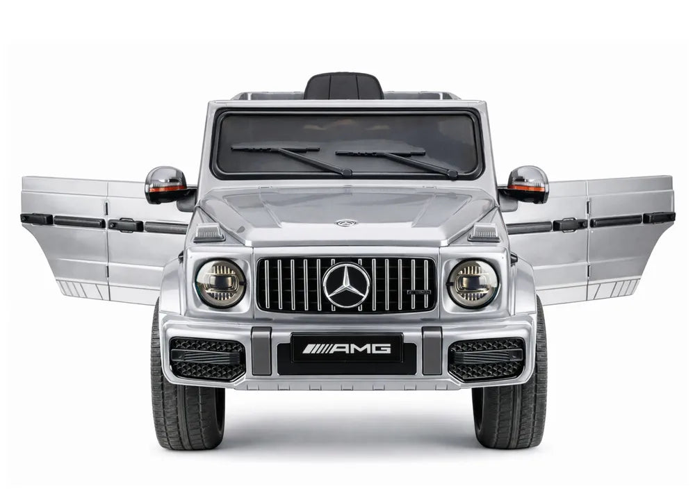 Vaikiškas elektromobilis Mercedes-Benz G 63, 12 V, su nuotolinio valdymo pultu, sidabrinis