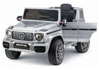 Vaikiškas elektromobilis Mercedes-Benz G 63, 12 V, su nuotolinio valdymo pultu, sidabrinis