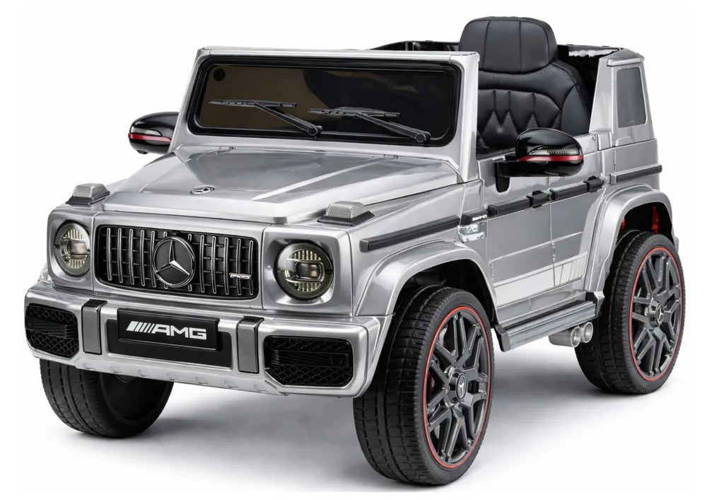 Vaikiškas elektromobilis Mercedes-Benz G 63, 12 V, su nuotolinio valdymo pultu, sidabrinis