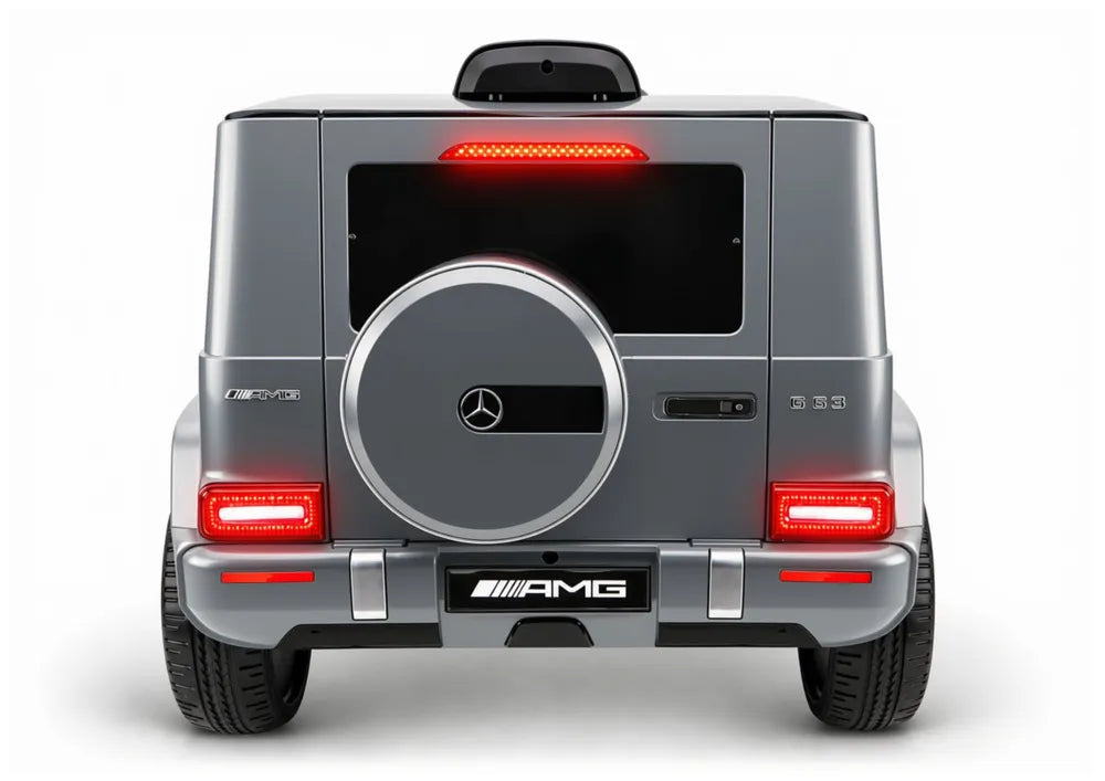 Vaikiškas elektromobilis Mercedes-Benz G63, 12 V, su EVA ratais, sidabrinis