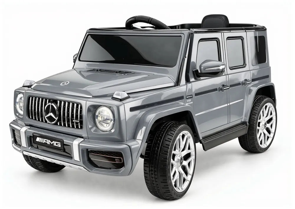 Vaikiškas elektromobilis Mercedes-Benz G63, 12 V, su EVA ratais, sidabrinis