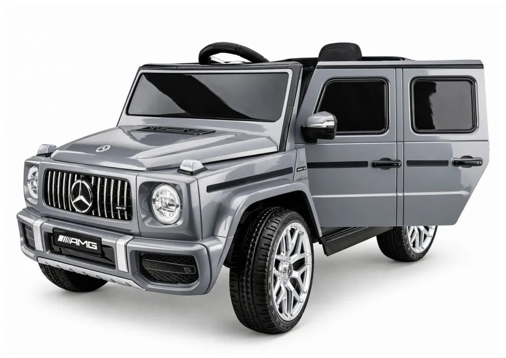 Vaikiškas elektromobilis Mercedes-Benz G63, 12 V, su EVA ratais, sidabrinis