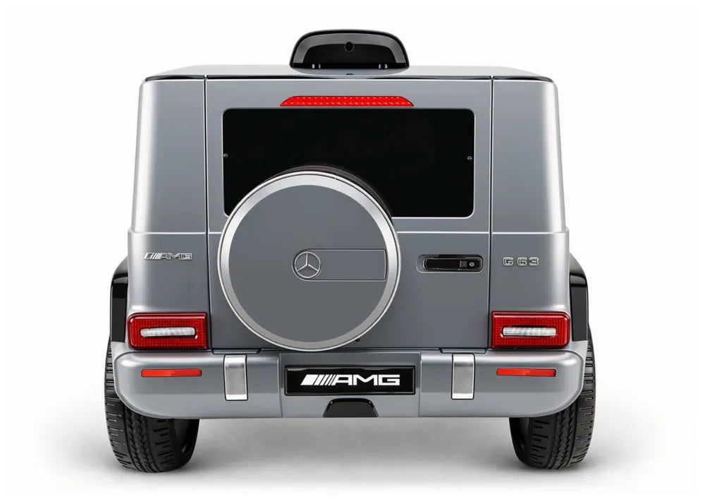 Vaikiškas elektromobilis Mercedes-Benz G63, 12 V, su EVA ratais, sidabrinis