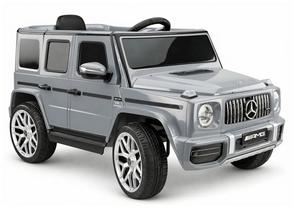 Vaikiškas elektromobilis Mercedes-Benz G63, 12 V, su EVA ratais, sidabrinis